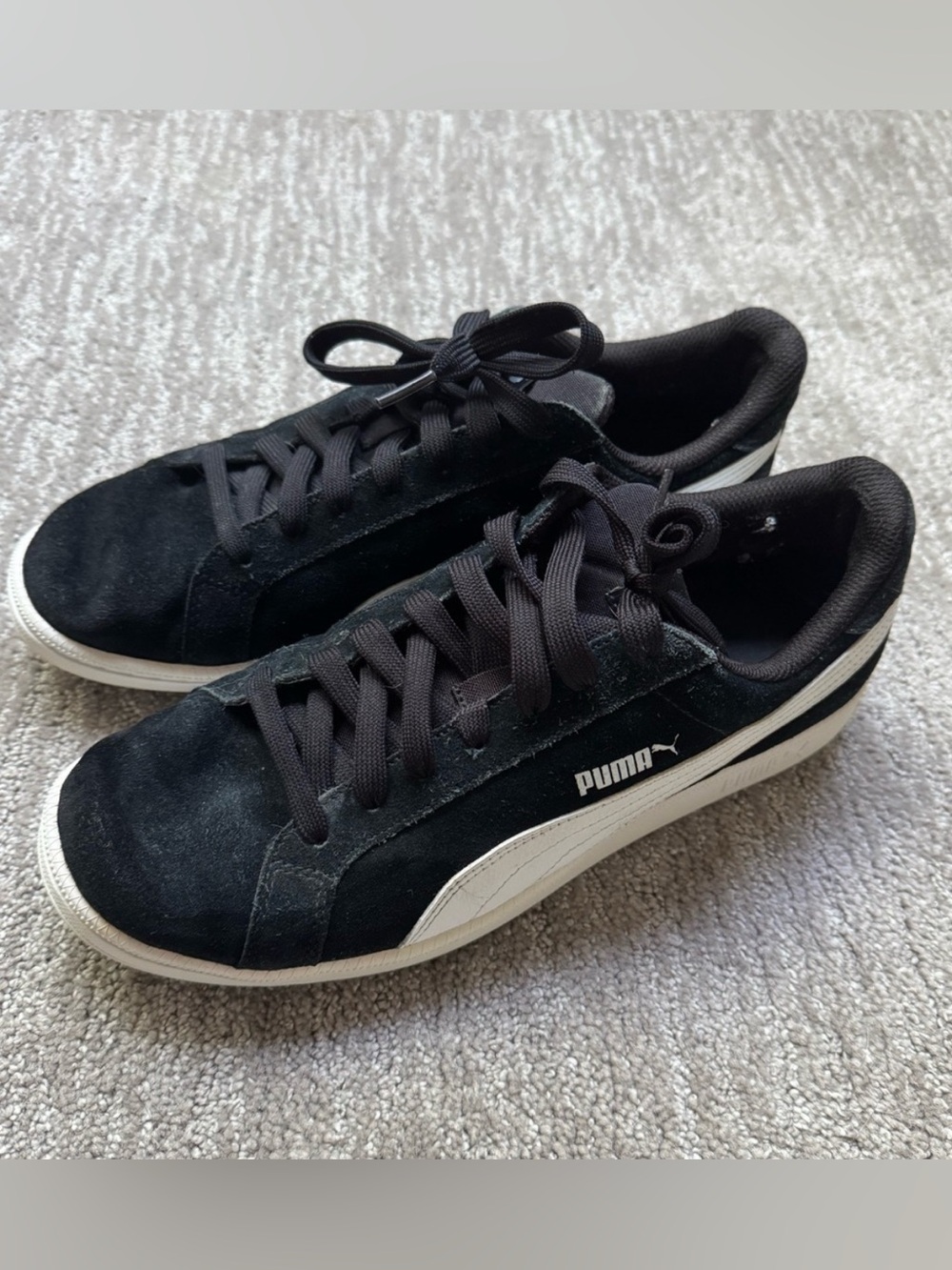 Puma Smash v2 Black Suede Leather Sneakers Men's Size 10 Low Top Shoes - Picture 3 of 8